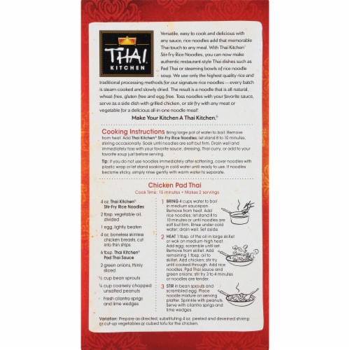 Thai Kitchen Gluten Free Stir Fry Rice Noodles Perspective: back