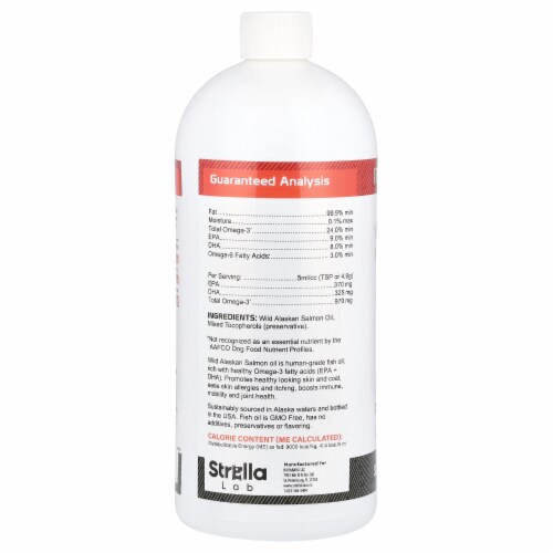 StrellaLab Wild Alaskan Salmon Oil Omega 3 For Dogs Cats 32 fl oz 32 fl oz Harris Teeter