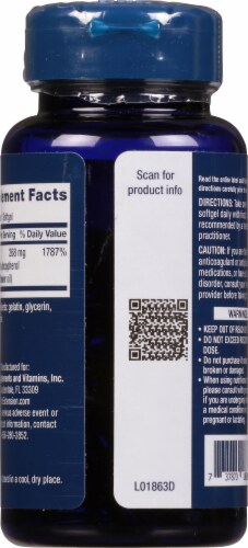 Life Extension Natural Vitamin E Dietary Supplement Softgels 268mg Perspective: back