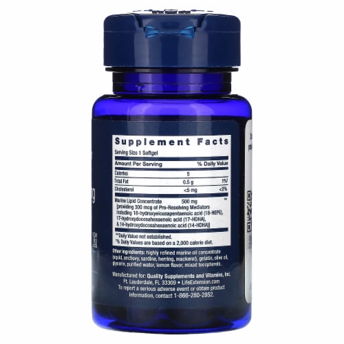 Life Extension Pro-Resolving Mediators, 30 Softgels Perspective: back