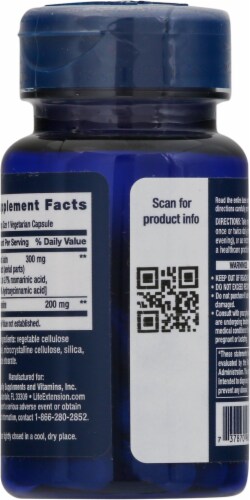 Life Extension® Enhanced Stress Relief Vegetarian Capsules Perspective: back