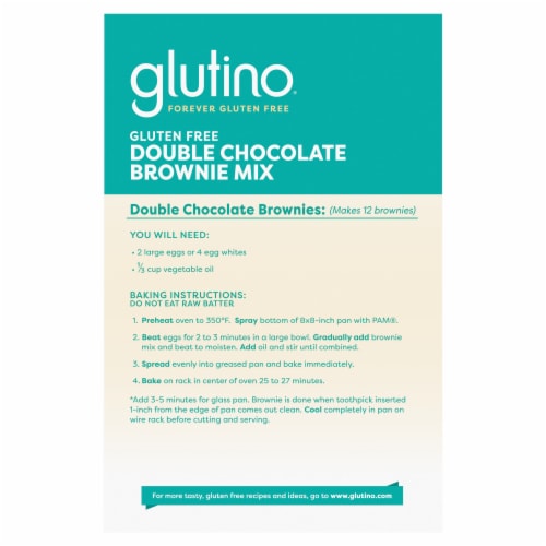 Glutino Gluten Free Double Chocolate Brownie Mix Perspective: back