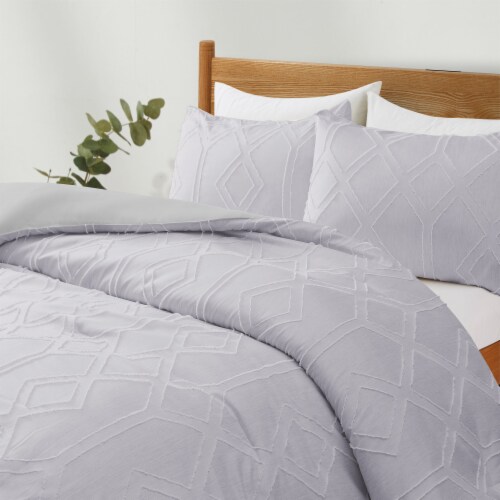 3 Piece Geometric Clipped Comforter Set Perspective: back