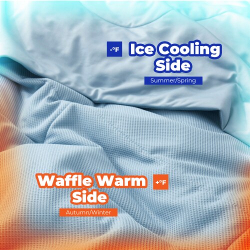 Ice Cooling Reversible Waffle Blanket for Summer Dual-side Comfort, King -  Foods Co.