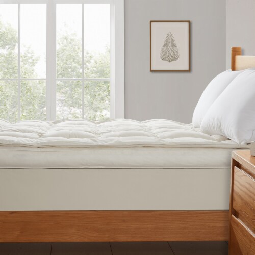 Puredown White Goose Feather Mattress Topper 3 Inch Organic Cotton Twin Queen King White Twi Twin Foods Co