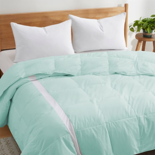 Ice Cooling Down Comforter Lightweight Breathable Summer Blanket Twin Queen King Green King Perspective: back