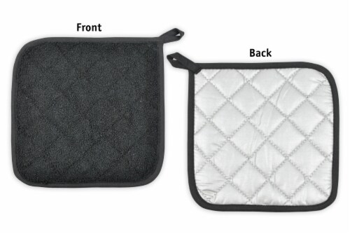 DII Gray Terry Potholder (Set of 3) Perspective: back
