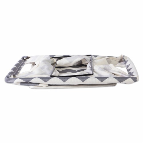 Design Imports CAMZ36942 12 x 9 x 8 in. Chevron Polyester Trapezoid Storage Bin, Grey - Small Perspective: back