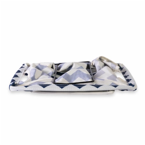 Design Imports CAMZ36943 12 x 9 x 8 in. Chevron Polyester Trapezoid Storage Bin, Nautical Blu Perspective: back