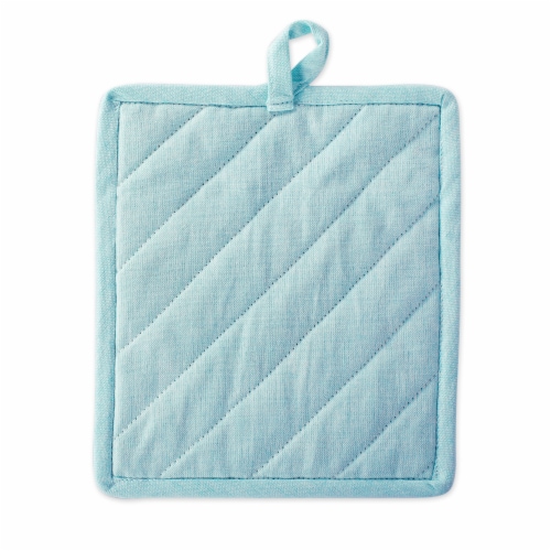 DII Aqua Solid Chambray Potholder (Set of 2) Perspective: back