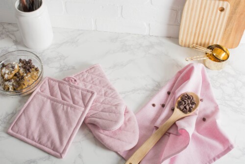 DII Rose Solid Chambray Potholder (Set of 2) Perspective: back