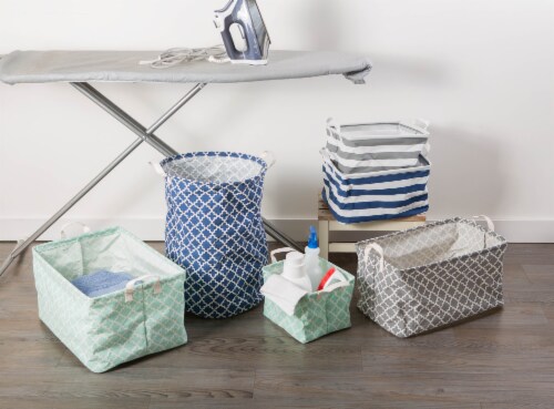Design Imports CAMZ38324 9 x 12 x 8 in. Pe Coated Cotton & Poly Lattice Laundry Rectangle Sto Perspective: back