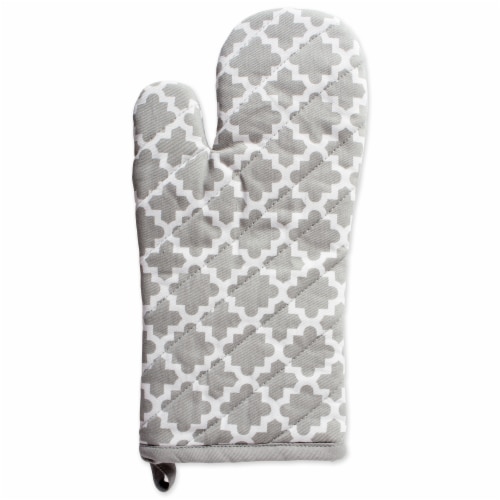 Design Imports CAMZ38478 Lattice Oven Mitt & Potholder Set - Gray Perspective: back