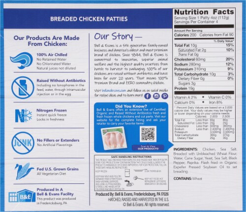 Bell & Evans® Breaded Chicken Patties Perspective: back