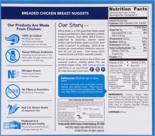 Bell & Evans Chicken Breast Nuggets Perspective: back