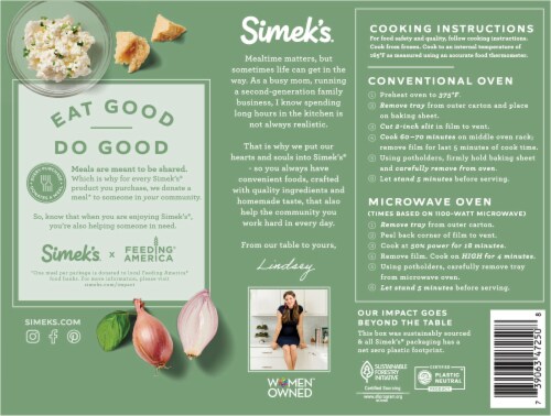 Simek's® Frozen Vegetable Lasagna Perspective: back