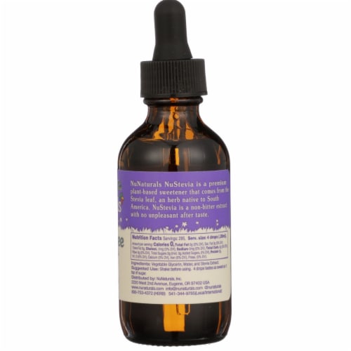 NuNaturals Vanilla NuStevia Herbal Supplement Perspective: back