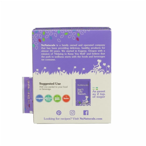 NuNaturals NuStevia White Stevia Powder Packets Perspective: back