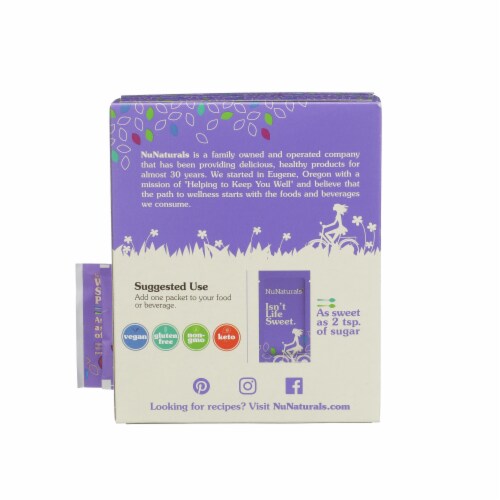 NuNaturals NuStevia White Stevia Powder Packets Perspective: back