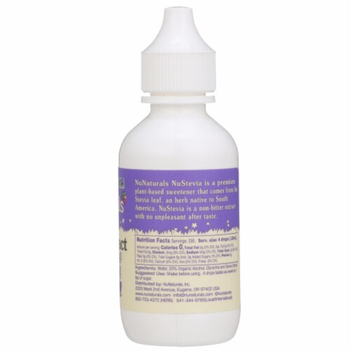 NuNaturals Clear Extract NuStevia Herbal Supplement Perspective: back