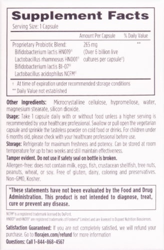 Florajen® 4kids Vegetarian Capsules Perspective: back
