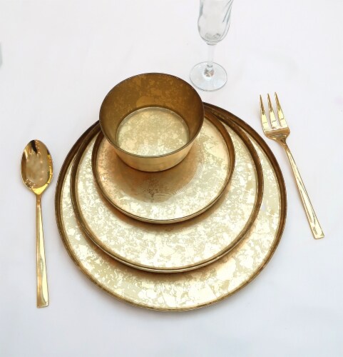 Set of 12 Dinnerware Set Shaded Gold Perspective: back