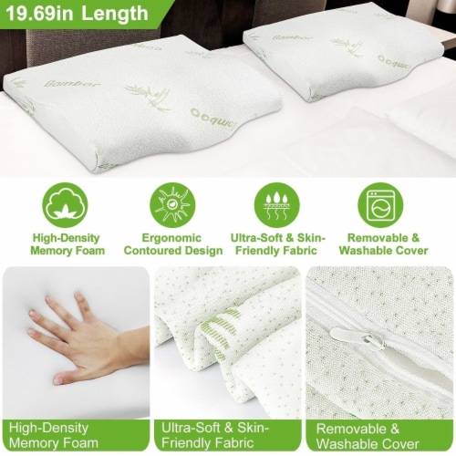  Lumbar Support Pillow for Bed: Memory Foam Bamboo