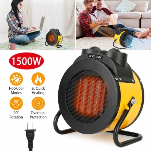 1500W Portable Electric Space Heater Personal Fan with Overheat Protection Perspective: back