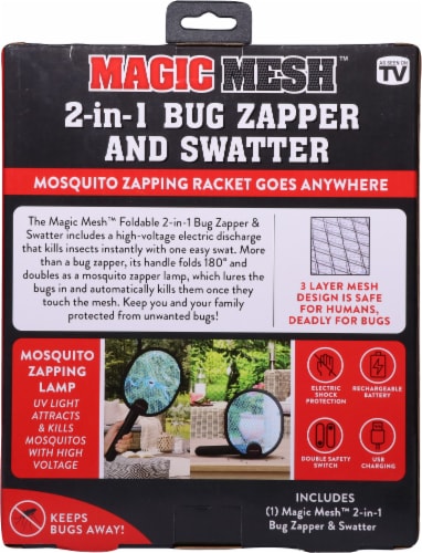 Magic Mesh® 2-in-1 Bug Zapper & Swatter Perspective: back