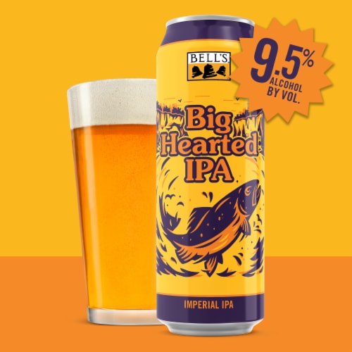 Bell's Big Hearted IPA Craft Beer Single Can Perspective: back