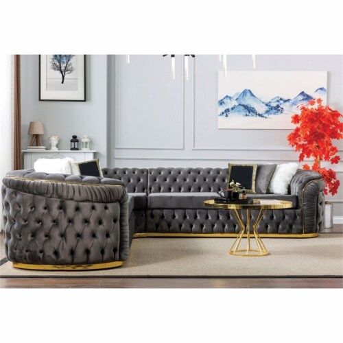 Grey and gold sectional discount