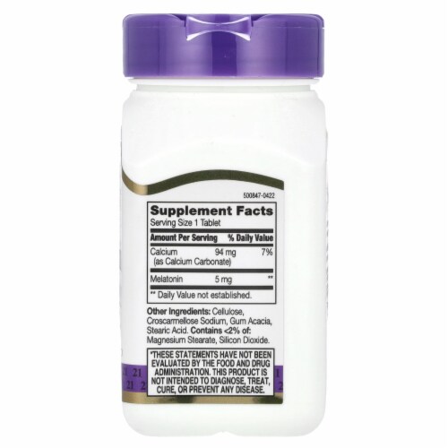 21st Century Melatonin 5 mg - 120 Tablets Perspective: back