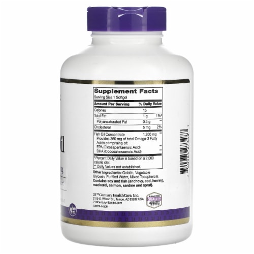 21st Century Fish Oil 1 200 mg 140 Softgels 140 Count Mariano s