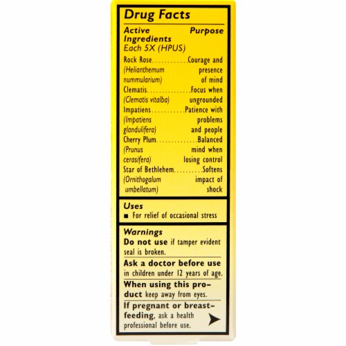 Bach® Rescue Remedy® Natural Stress Relief Dropper Perspective: back