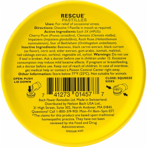 Bach® Black Currant Rescue® Pastilles Perspective: back