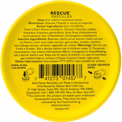 Bach® Black Currant Rescue® Pastilles Perspective: back