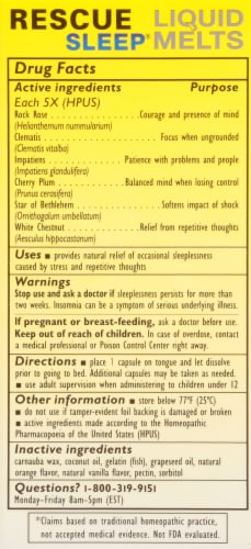 Bach® Rescue Sleep® Liquid Melts Perspective: back