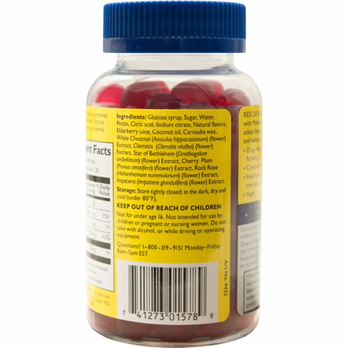 Bach® Rescue Plus™ Sleep Melatonin Strawberry Flavor Gummies Perspective: back