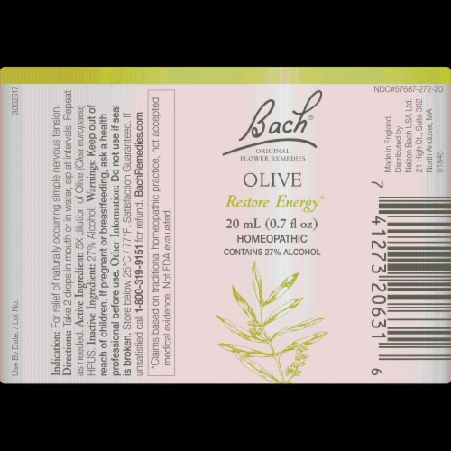 Bach Olive Flower Essence Perspective: back