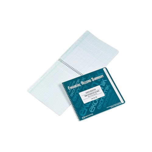 Ekonomik Wirebound Check Register Accounting System 8 3/4 x 10 40 Pages DD Perspective: back