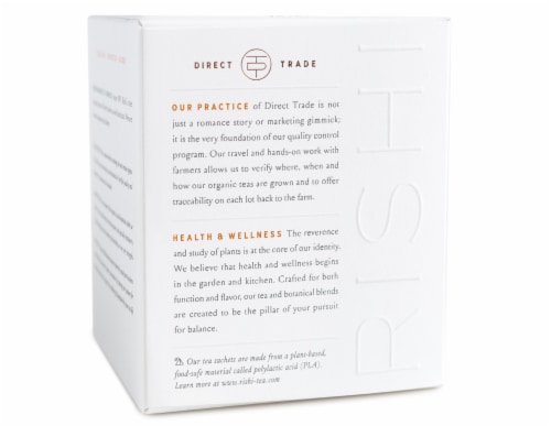 Rishi Tea Turmeric Ginger Organic Botanical Blend Tea Sachets Perspective: back