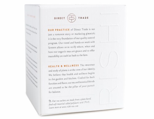 Rishi Tea Turmeric Ginger Organic Botanical Blend Tea Sachets Perspective: back
