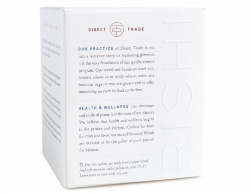 Rishi Tea Organic Earl Grey Black Tea Sachets Perspective: back