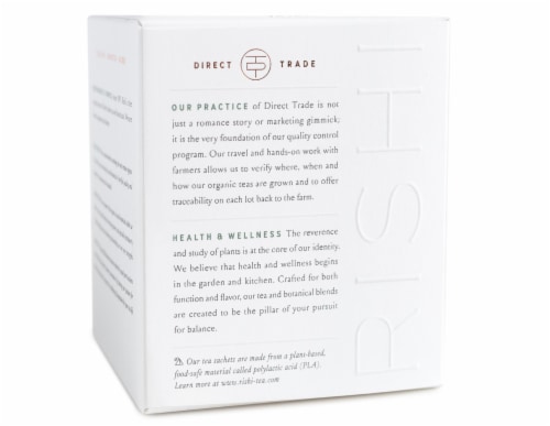 Rishi Tea Organic Jasmine Green Tea Sachets Perspective: back