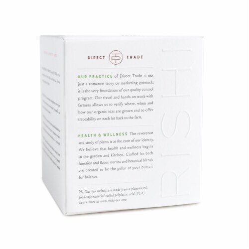 Rishi Tea Organic Matcha Super Green Green Tea Sachets Perspective: back