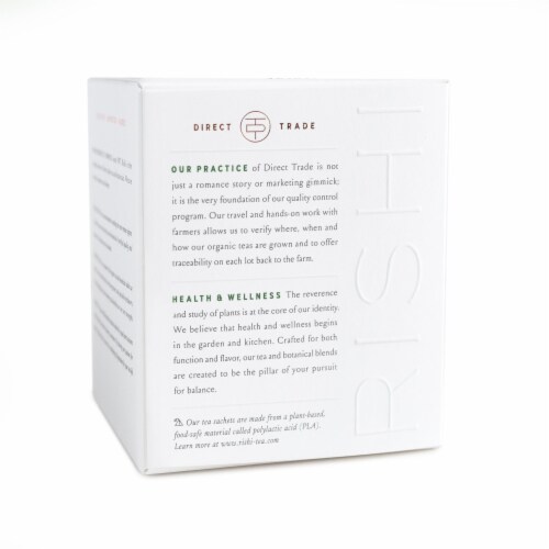 Rishi Tea Organic Sencha Green Tea Sachets Perspective: back