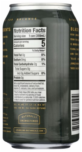 Rishi Tea Black Lemon Sparkling Botanical Tea Perspective: back