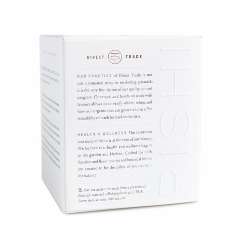 Rishi Tea Organic Lavender Mint Tea Sachets Perspective: back