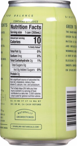 Rishi Tea Green Tea Tonic Sparkling Botanical Tea Perspective: back
