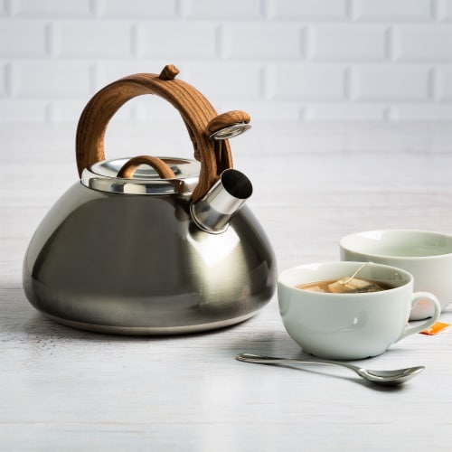 Primula Avalon Whistling Gunmetal Kettle with Wood Handle Perspective: back